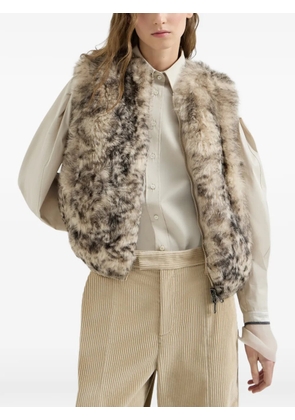 Brunello Cucinelli lynx-effect shearling reversible vest - Neutrals