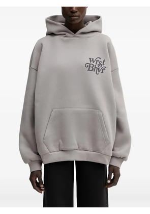 WRSTBHVR Reen V2 logo-print pouch-pocket hoodie - Grey