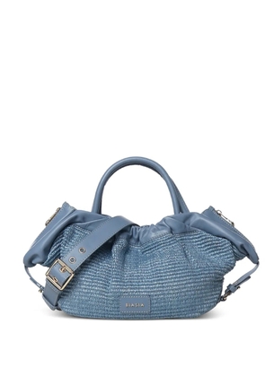 BIASIA woven-design logo-patch handbag - Blue
