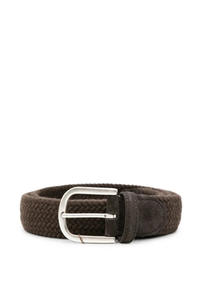 Canali woven suede-trimmed belt - Brown