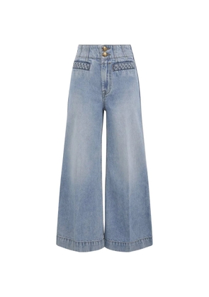 ZIMMERMANN Indra braided-trim wide-leg jeans - Blue