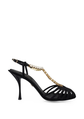 Dolce & Gabbana crystal-embellished T-strap sandals - Black