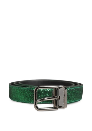 Dolce & Gabbana glitter-effect buckle belt - Green