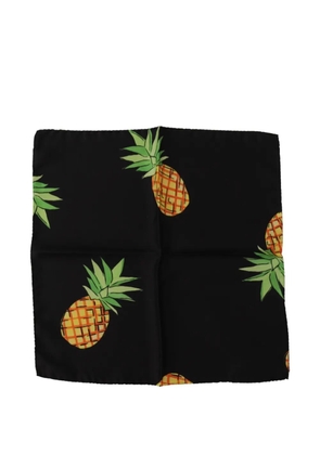 Dolce & Gabbana pineapple-print silk pocket square - Black