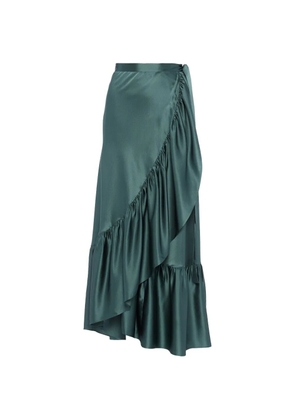 ERES ruffled silk midi skirt - Green