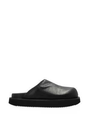 Rick Owens leather flat mules - Black