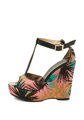 Jimmy Choo Pre-Owned T-bar wedge sandals - Neutrals