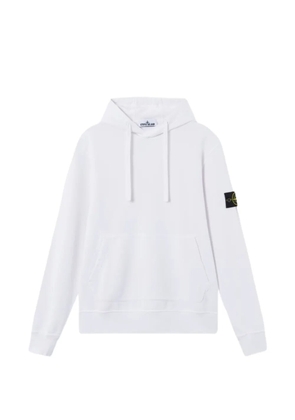 Stone Island logo-patch hoodie - White