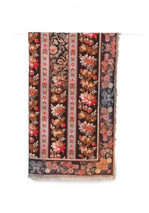 Pierre-Louis Mascia floral-print fringed scarf - Brown