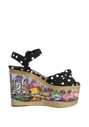Dolce & Gabbana polka-dot fish-motif sandals - Black