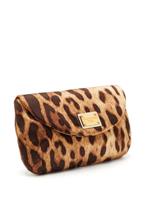 Dolce & Gabbana Pre-Owned leopard-pattern clutch bag - Brown