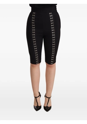 Dolce & Gabbana hook-and-eye slim-fit shorts - Black