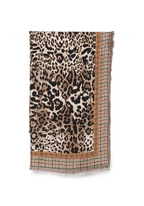 Pierre-Louis Mascia leopard-print diamond-quilted scarf - Neutrals