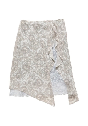 Acne Studios paisley-print asymmetric skirt - Neutrals