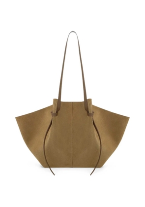 Yuzefi Mochi pleated suede shoulder bag - Green