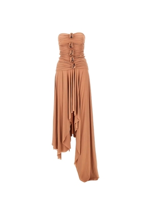 Maygel Coronel Andi ruched rosette-detail mini dress - Neutrals
