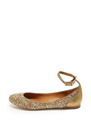 Chloé Pre-Owned glitter-detail ballet flats - Gold