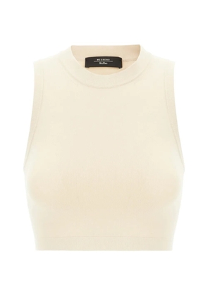 Weekend Max Mara fine-knit sleeveless cropped top - Neutrals