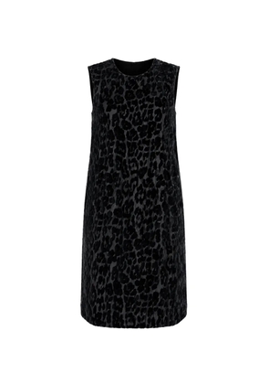 Dolce & Gabbana leopard-print velvet-texture mini dress - Black