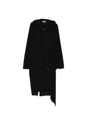 Yohji Yamamoto side-string hooded coat - Black