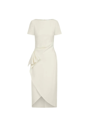 Oscar de la Renta drape-detail wool dress - Neutrals