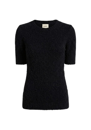 KHAITE bouclé short-sleeve top - Black