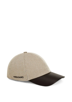 Ferragamo baseball cap with leather peak - Neutrals