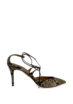 Aquazzura snakeskin-effect self-tie pumps - Black
