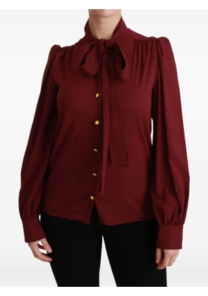 Dolce & Gabbana bow-tie puff-sleeve blouse - Red