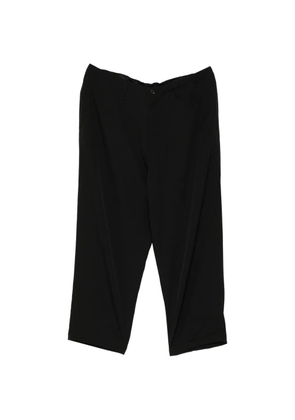 Yohji Yamamoto wool gabardine side-tuck trousers - Black