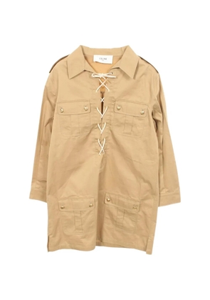 Celine Pre-Owned 2010s lace-up safari mini dress - Neutrals