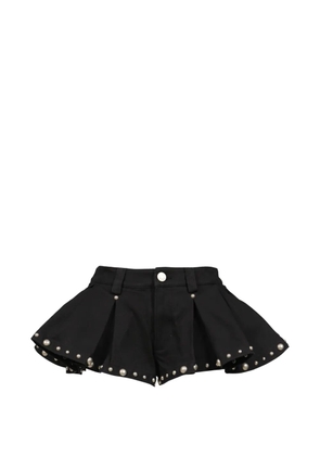 MARKGONG faux-pearl embellished pleated skirt - Black