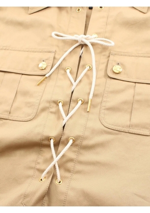 Celine Pre-Owned 2010s lace-up safari mini dress - Neutrals