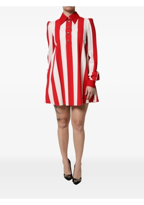 Dolce & Gabbana striped long-sleeve mini dress - Red