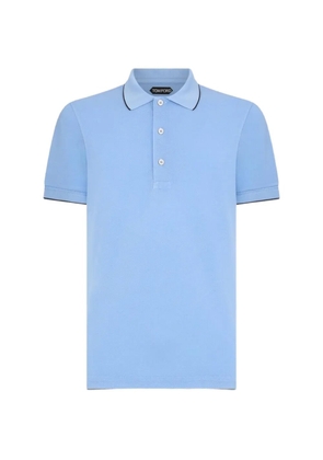 TOM FORD contrast-trim short-sleeve polo shirt - Blue