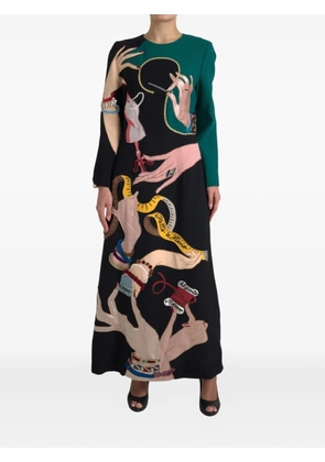 Dolce & Gabbana embroidered A-line maxi dress - Black