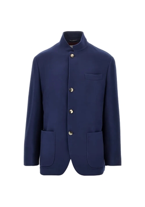 Brunello Cucinelli mandarin-collar jacket - Blue