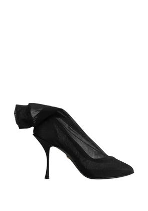 Dolce & Gabbana bow-detail mesh ankle boots - White