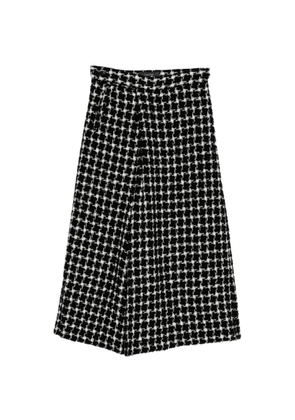 Yohji Yamamoto tweed flared trousers - Black