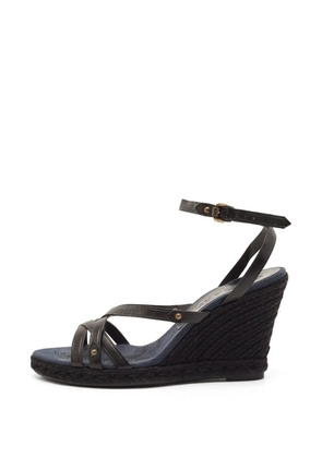 Burberry Pre-Owned Criss-cross wedge sandals - Blue