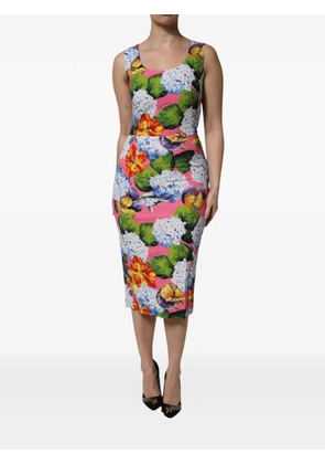 Dolce & Gabbana floral-print sleeveless midi dress - Pink