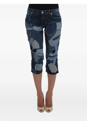 Dolce & Gabbana patchwork cropped jeans - Blue