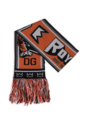 Dolce & Gabbana DG Royals tiger-print fringed scarf - Orange