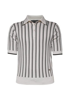 Dolce & Gabbana vertical-stripe polo shirt - Neutrals
