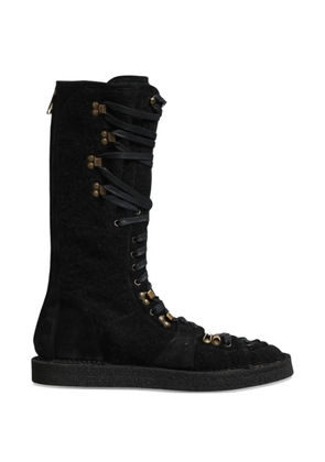 Dolce & Gabbana lace-up wool boots - Black