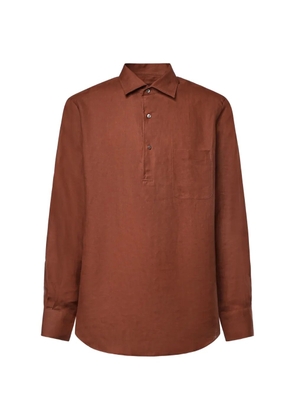 Loro Piana button-down chest-pocket polo shirt - Brown