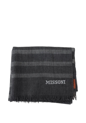Missoni striped wool scarf - Grey
