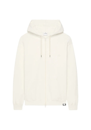 Courrèges logo-print zipped hoodie - White