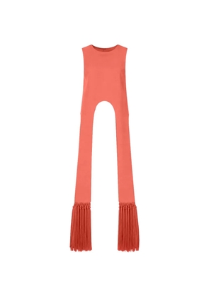 Alexis Rennes fringe-trim top - Orange