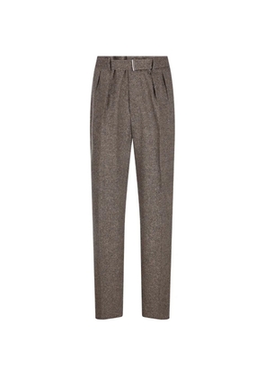Tagliatore pleated belted trousers - Brown